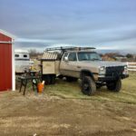 modern timber vintage knapheide service truck