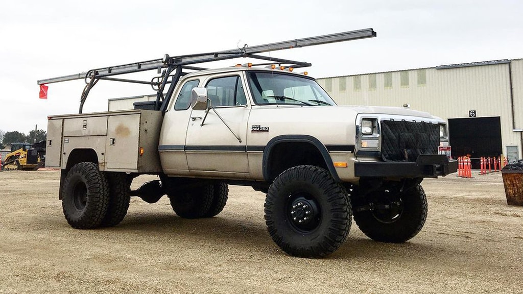 modern timber vintage knapheide service truck