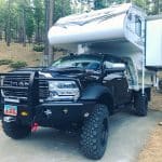 knapheide gooseneck platform body with cabover camper